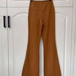 High-Waisted Tan Flare Pants